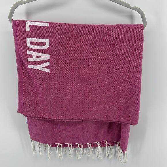 Bujibaja Rose’ All Day printed fringe hem Turkish beach bath towel - Picture 4 of 4